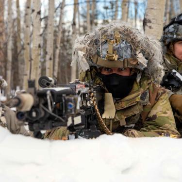 Soldiers training in the arctic