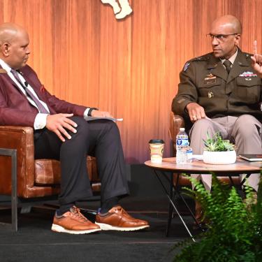 Gen. Gary Brito speaks on March 28 during a fireside chat at the Association of the U.S. Army’s Global Force Symposium and Exposition in Huntsville, Alabama.