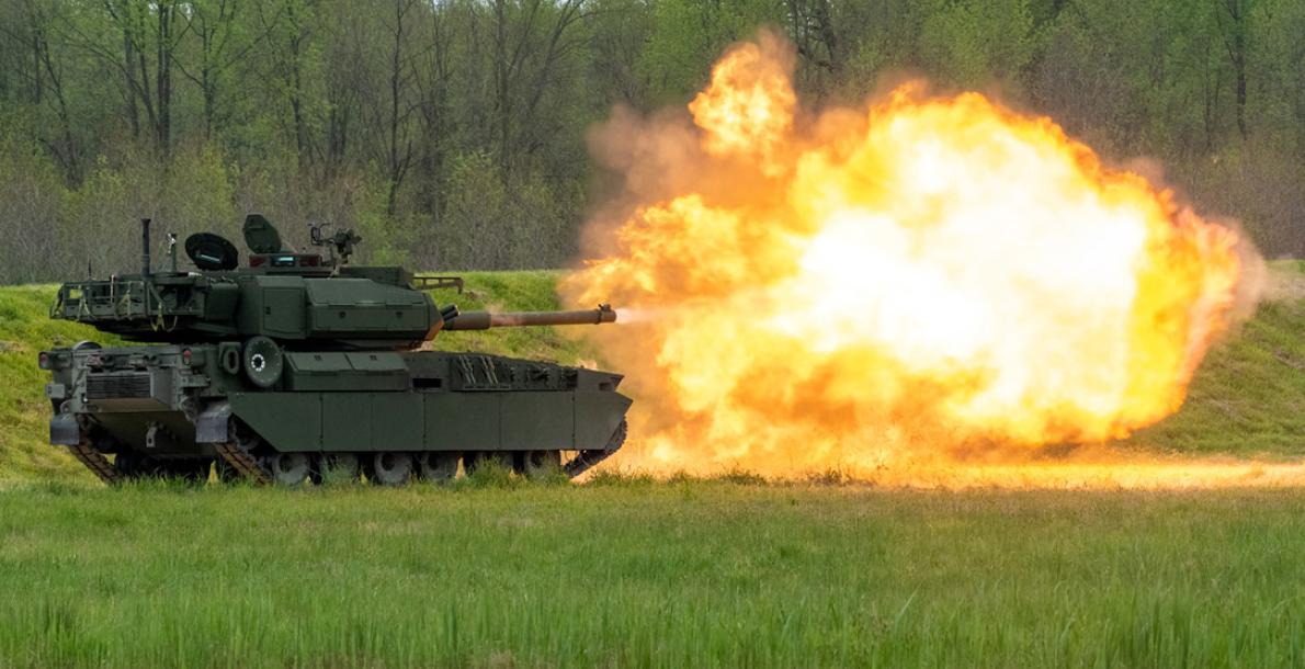 a tank shooting