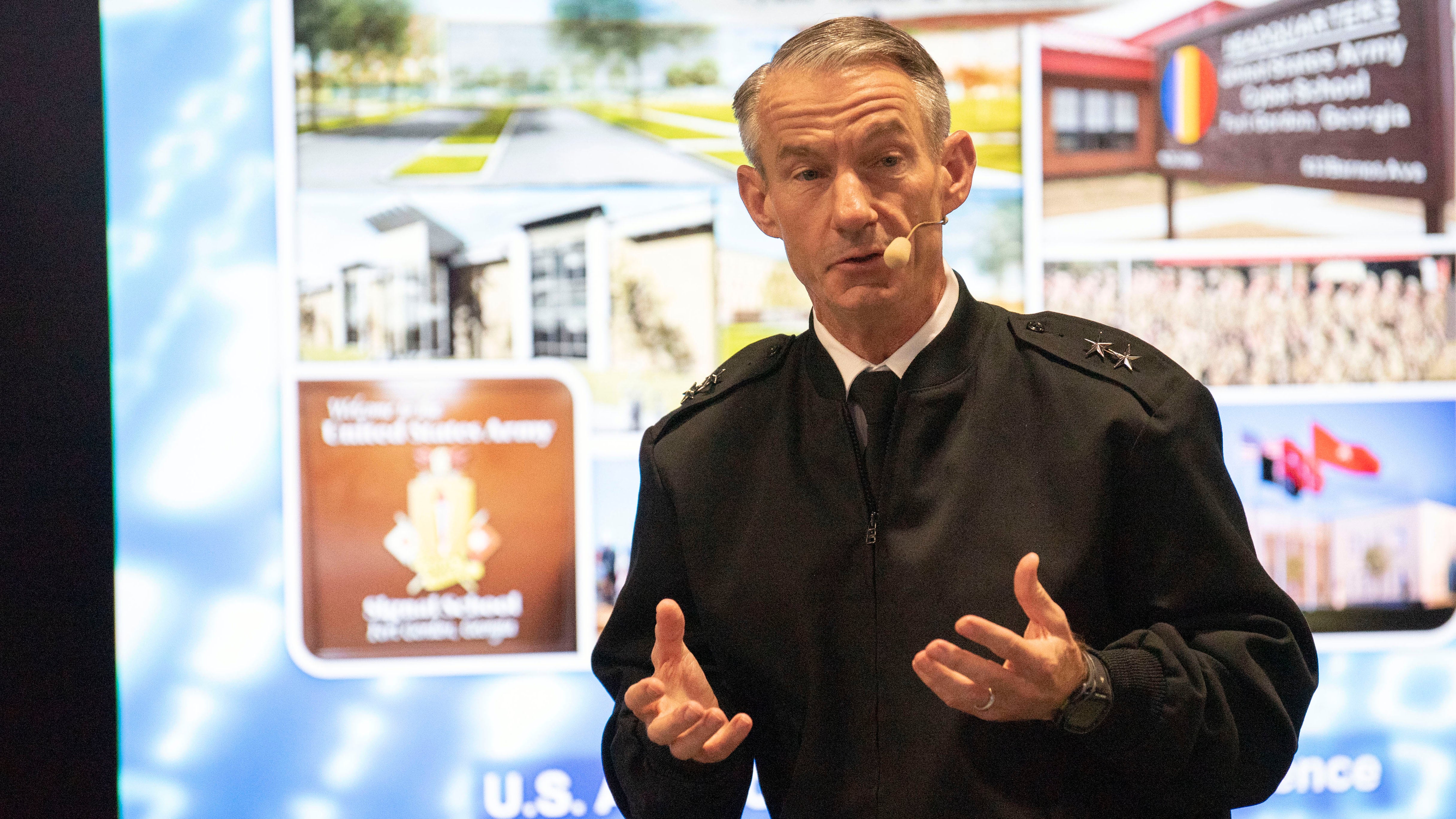 MG Neil Hersey speaks during the Cyberspace Workforce Talent Management seminar at the 2019 AUSA Annual Meeting and Exposition at the Washington Convention Center on Oct. 15, 2019.