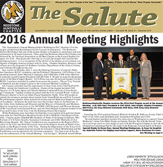 AUSA Redstone Huntsville Chapter Salute Newsletter Cover December 2016