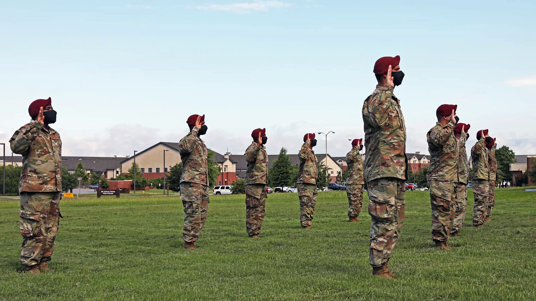Soldiers at attention