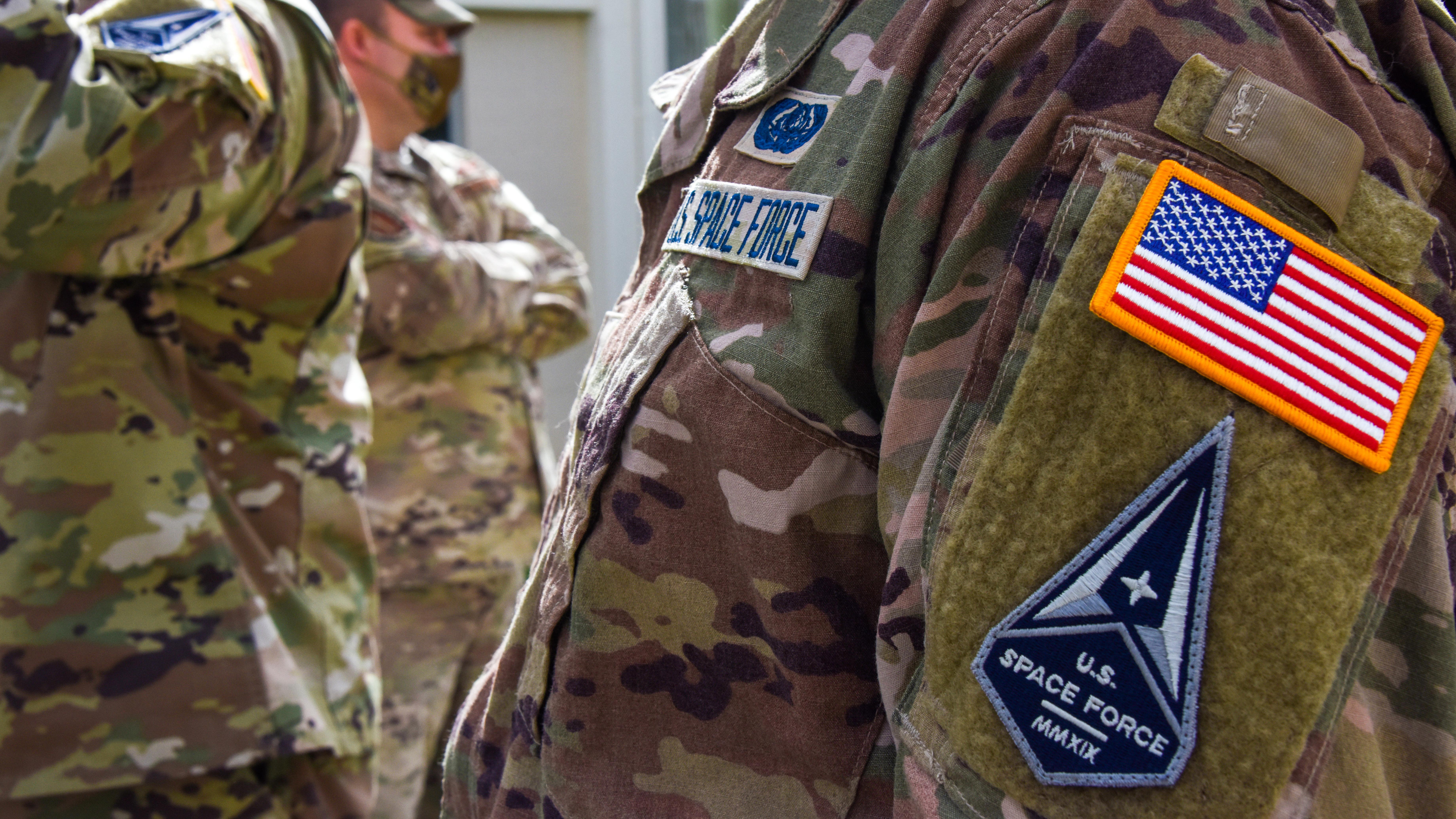 Soldier with Space Force patch