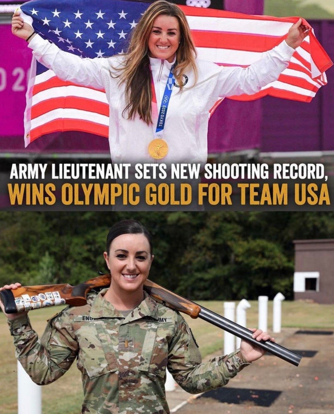 Army Lieutenant Amber English wins Gold for Team USA!