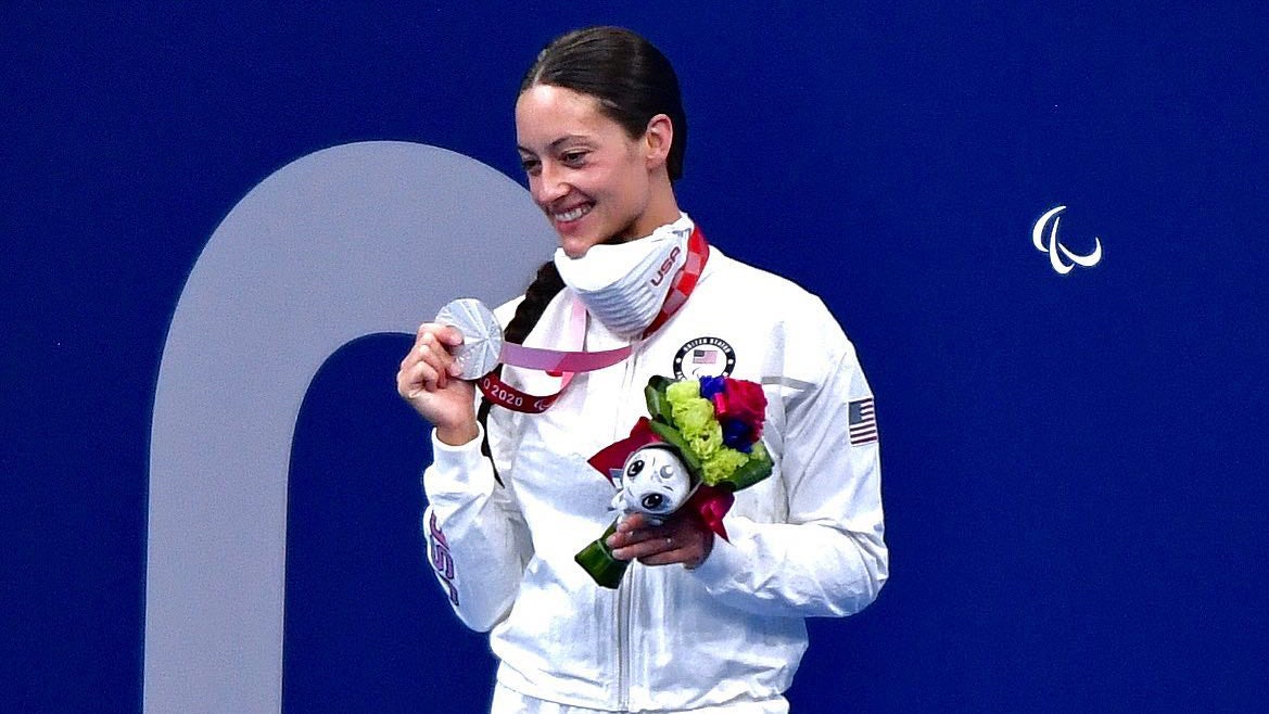 ELizabeth Marks with Olympic silver