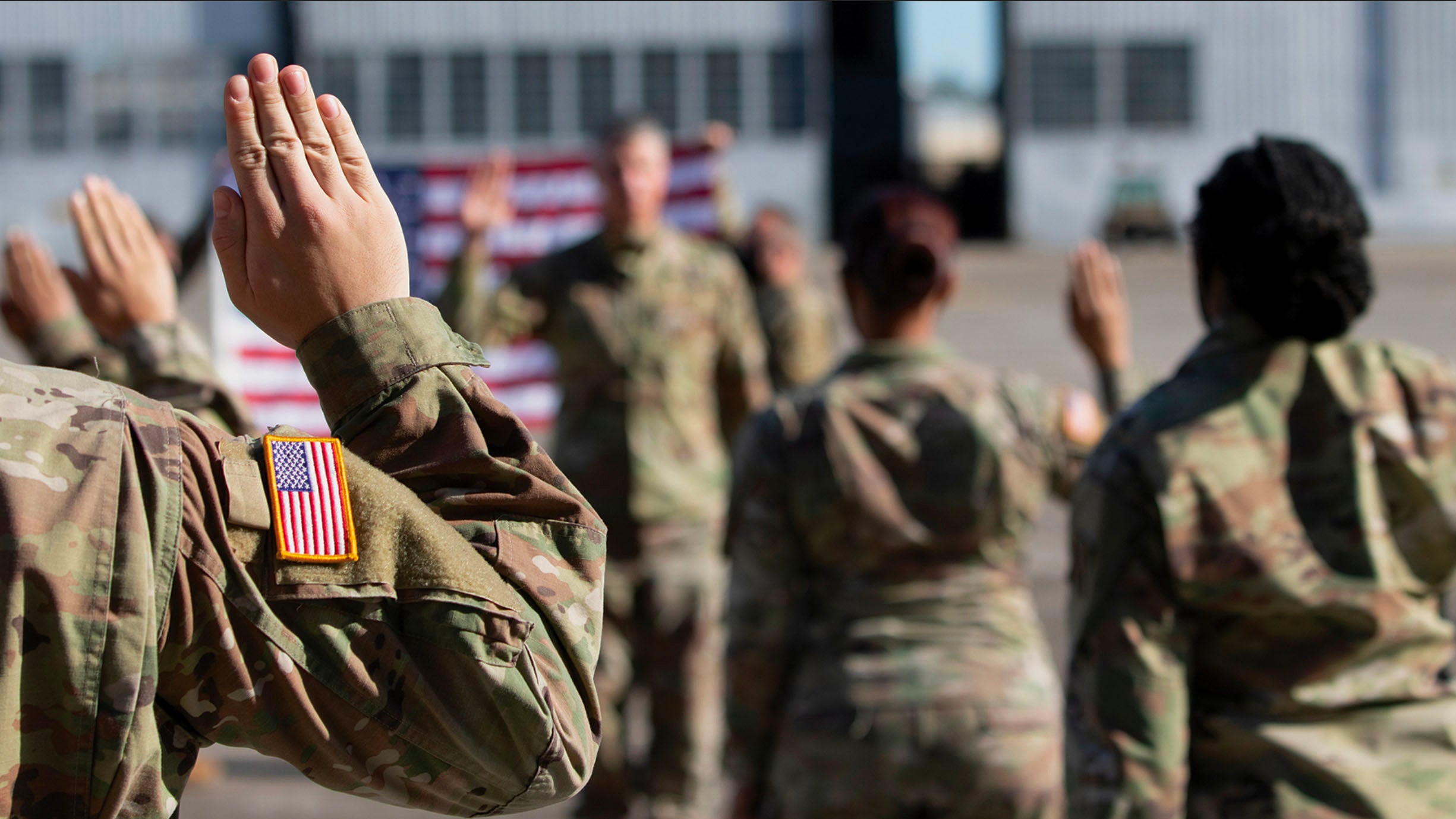 Soldiers taking oath