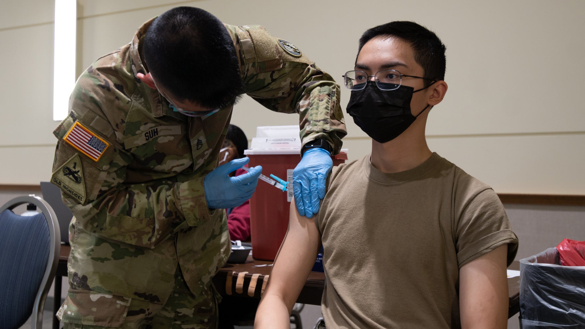 soldier getting vaccine