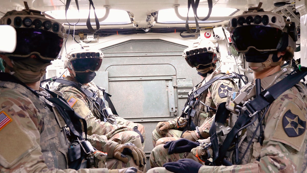 Soldiers wearing IVAS
