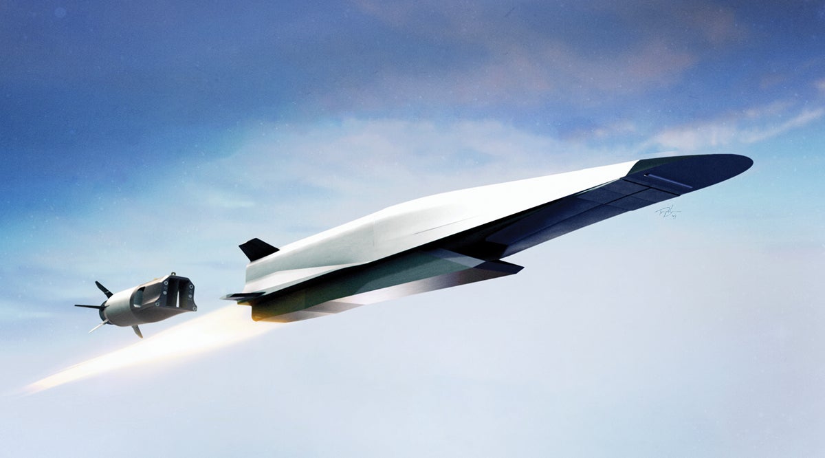 artist's rendering of a hypersonic weapon
