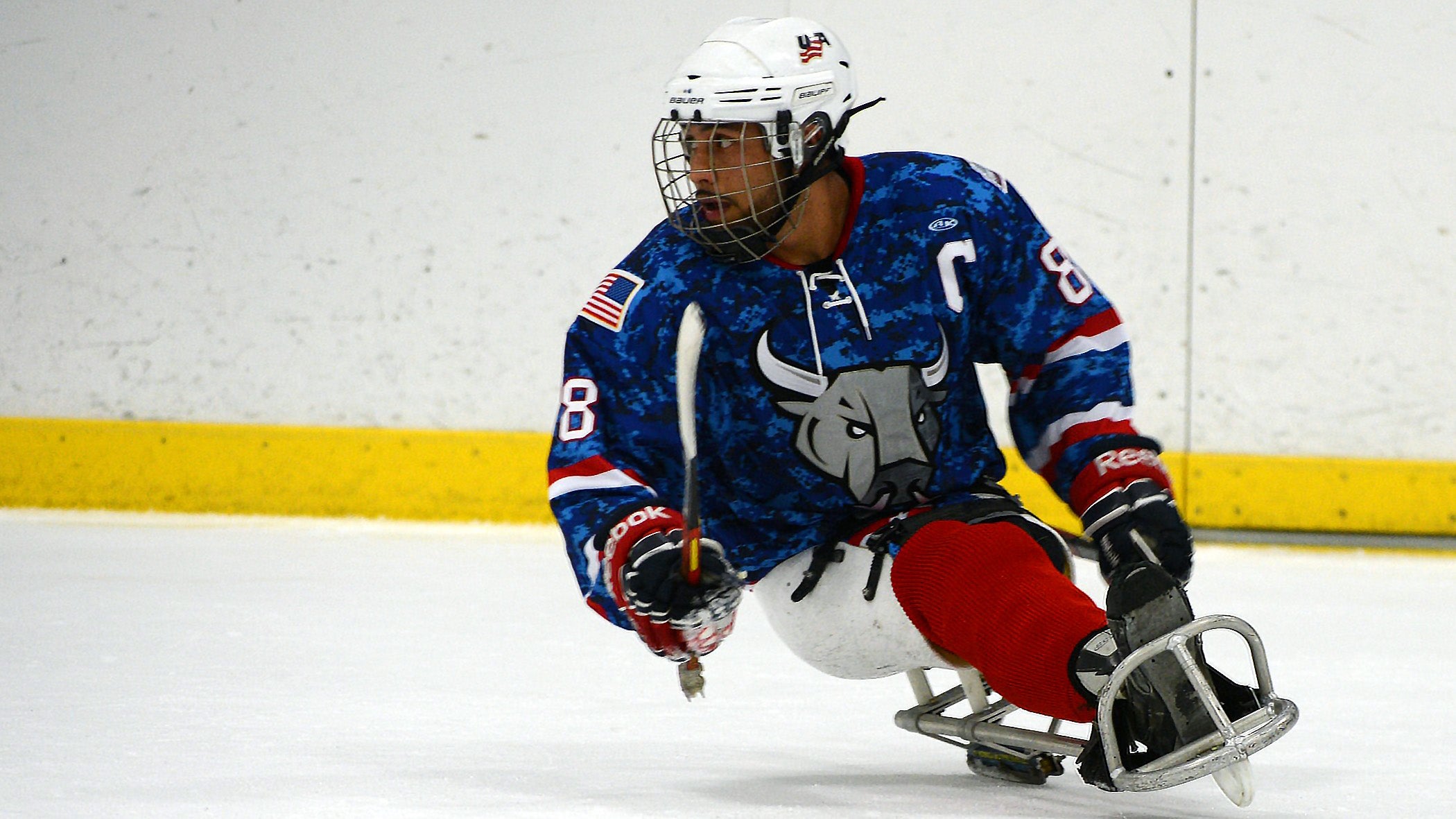 Rico Roman, paralympian, plays hockey