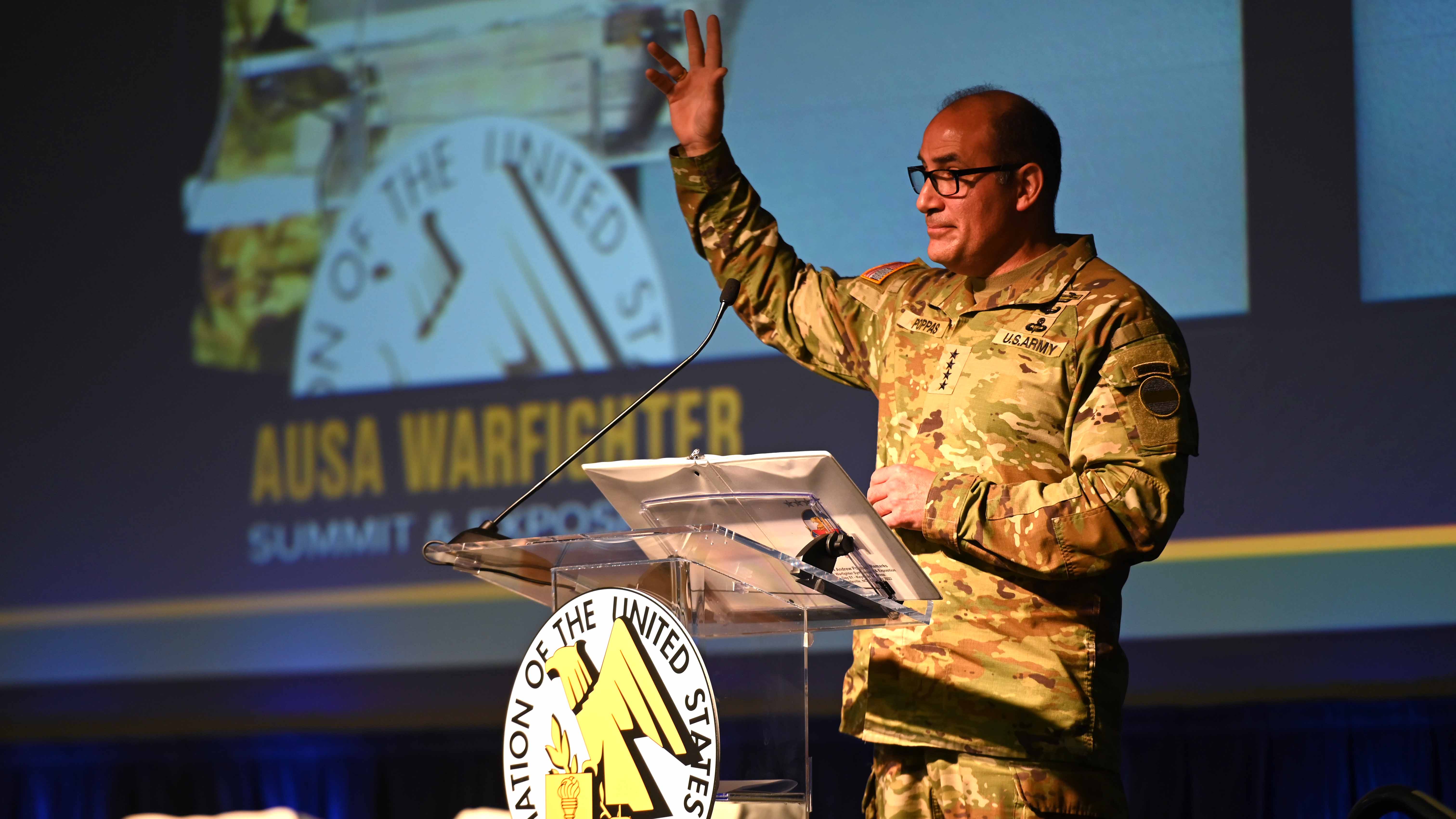 Gen. Andrew Poppas speaks at AUSA Warfighter 
