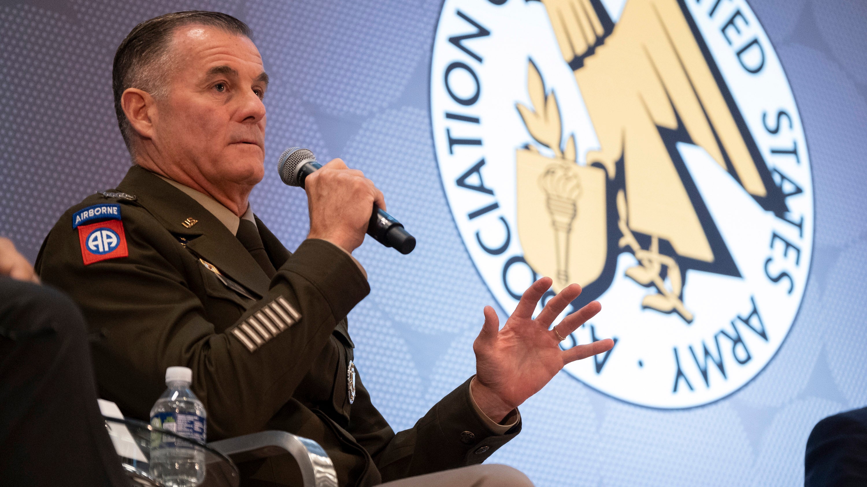 Gen. Charles Flynn, commanding general of US Army Pacific, speaks during the AUSA Contemporary Military Forum on Landpower and Integrated Deterrence in the Indo-Pacific at AUSA 2022 Annual Meeting in Washington, D.C., Tuesday, Oct. 11, 2022. (T.J. Kirkpatrick for AUSA)