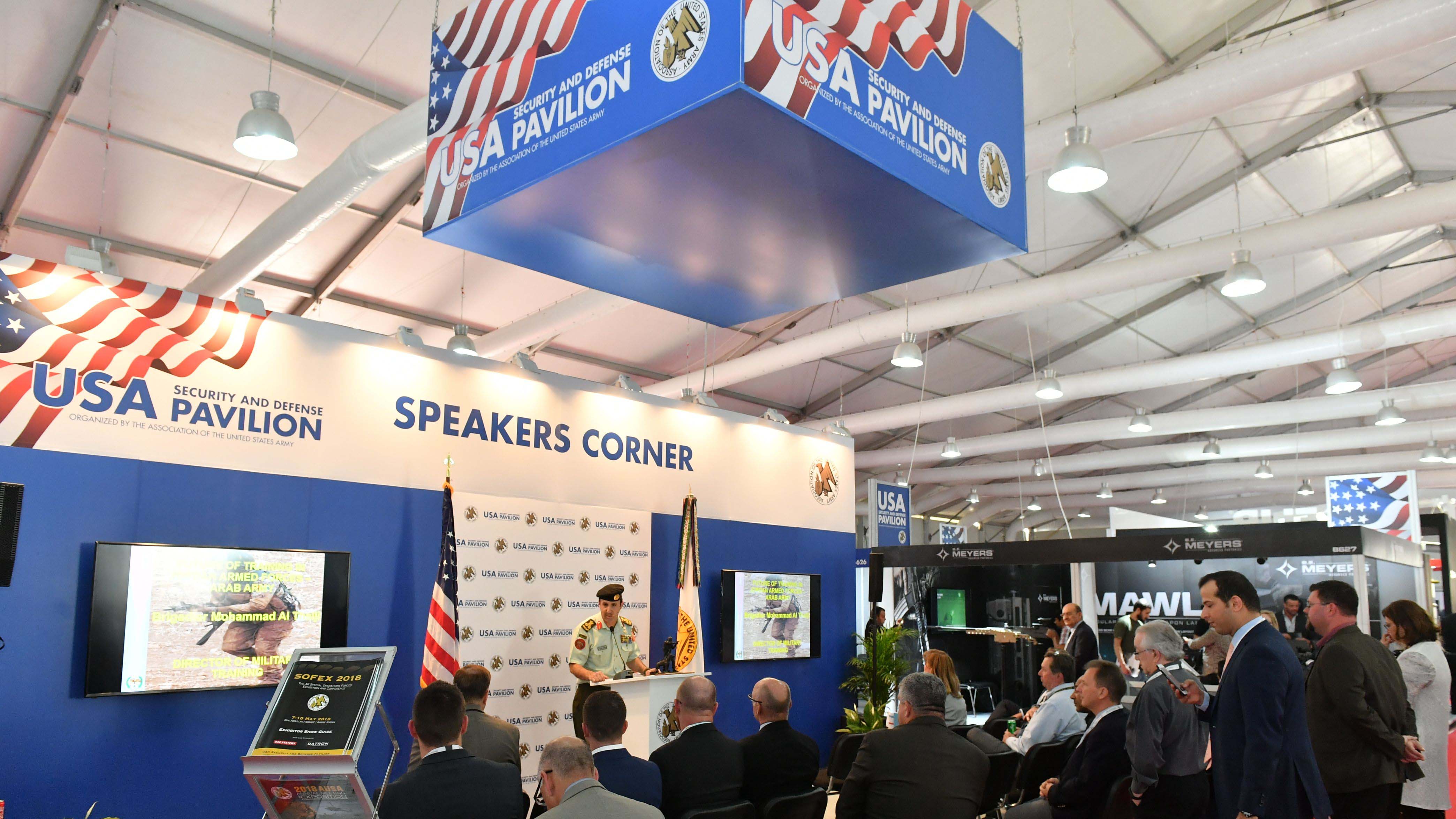 A view of the USA Pavilion at the 2018 SOFEX.