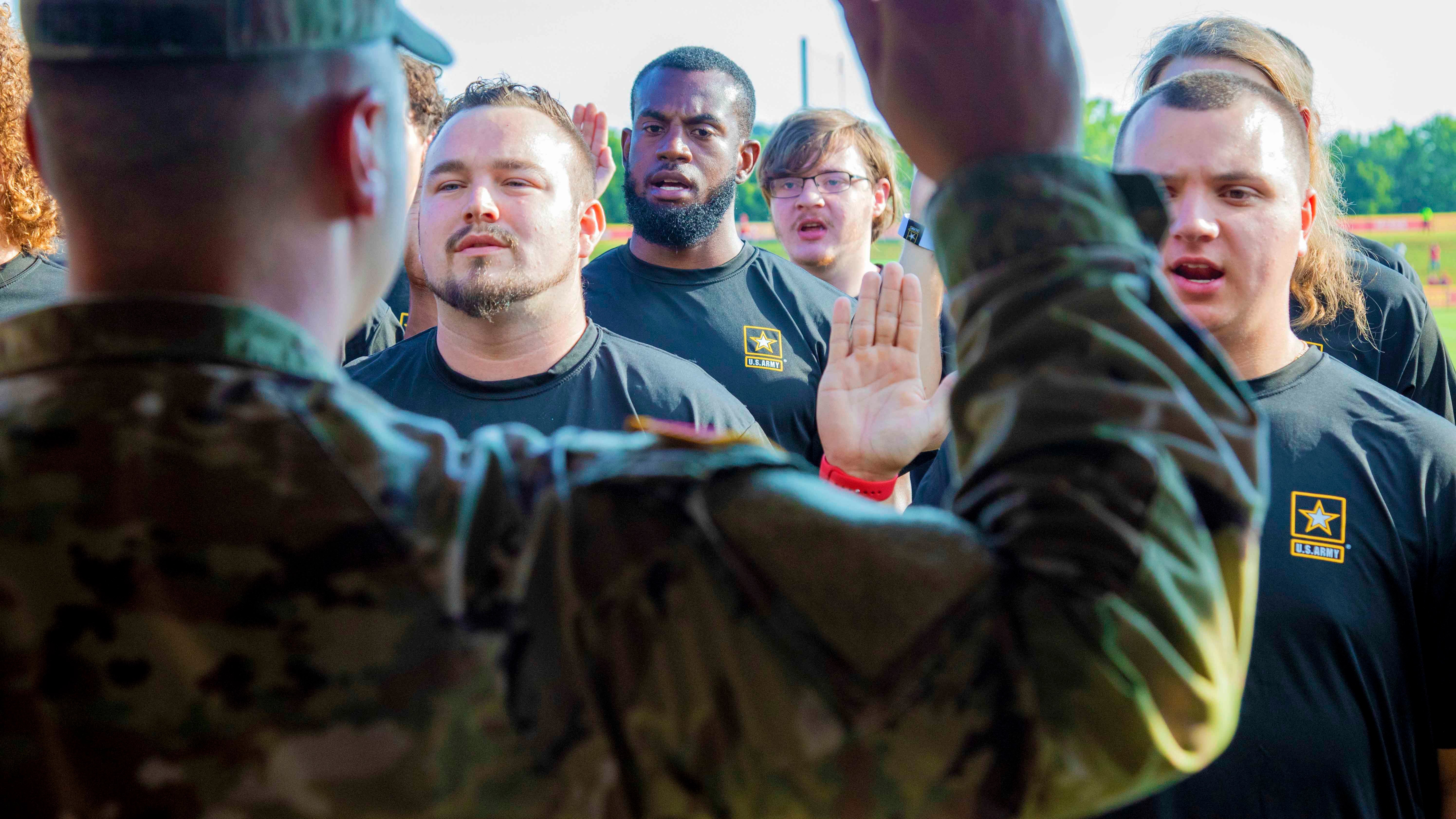 Recruits taking an oath