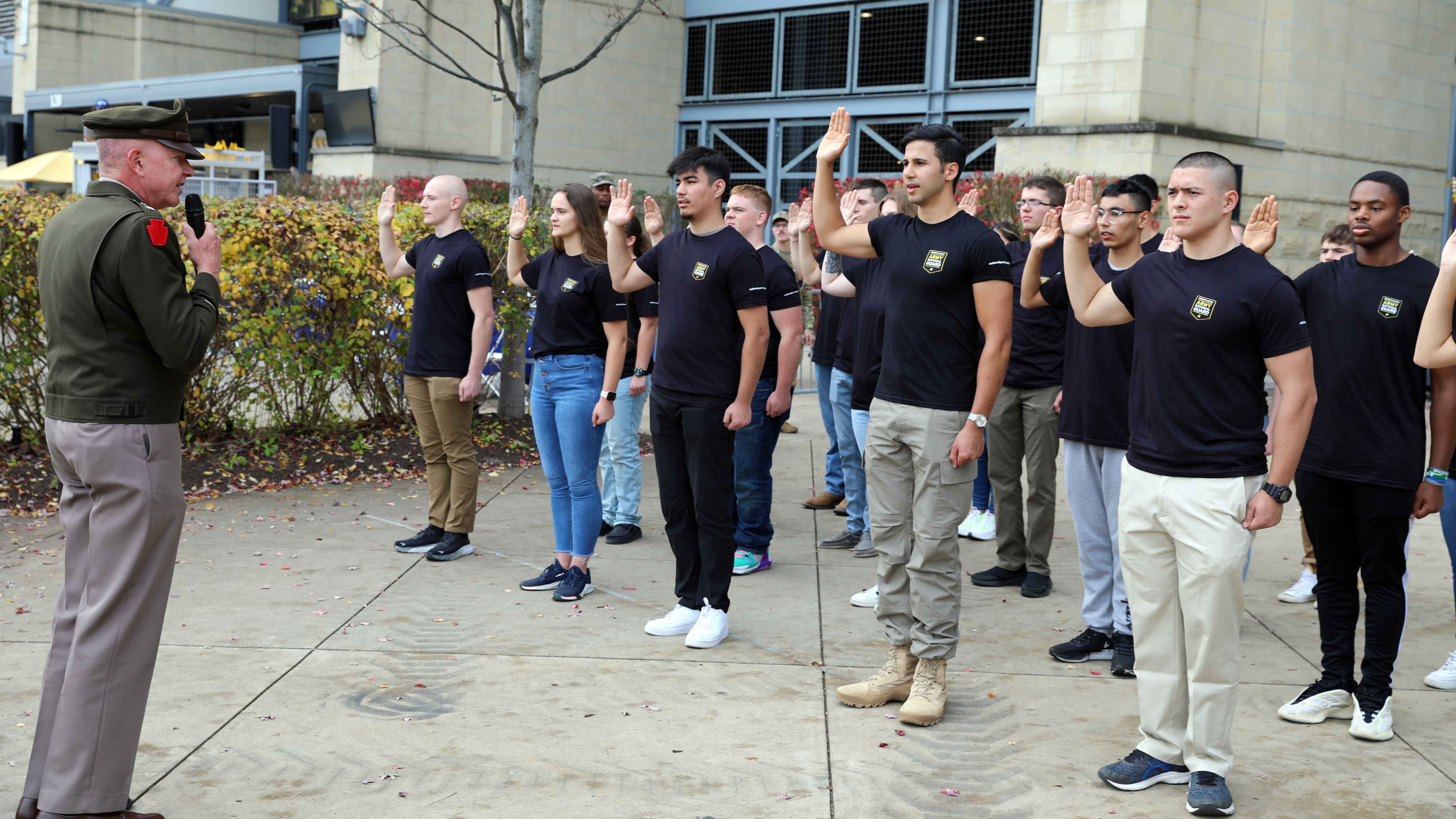 Recruits taking an oath