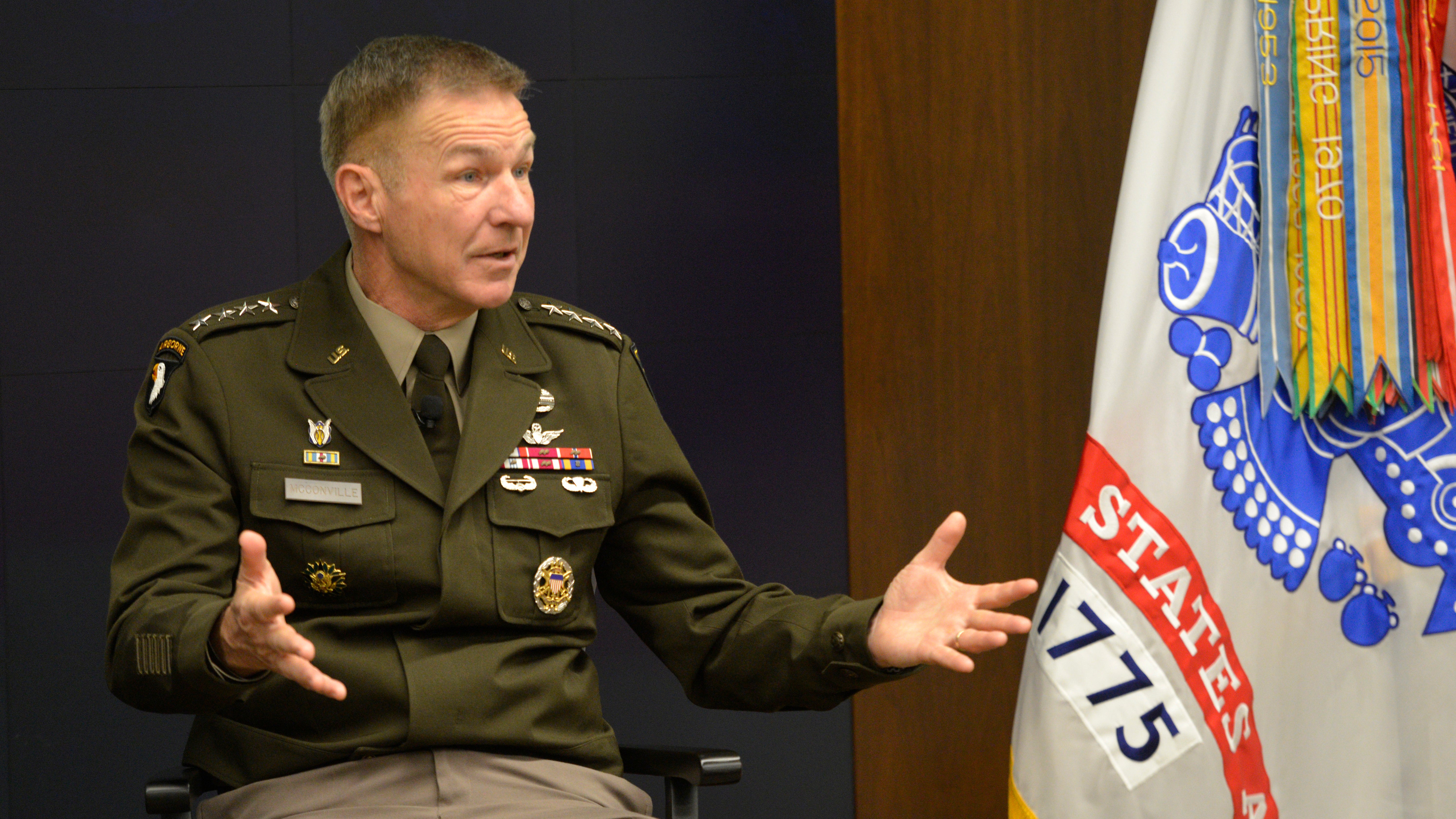 Chief of Staff of the Army Gen. James McConville speaks