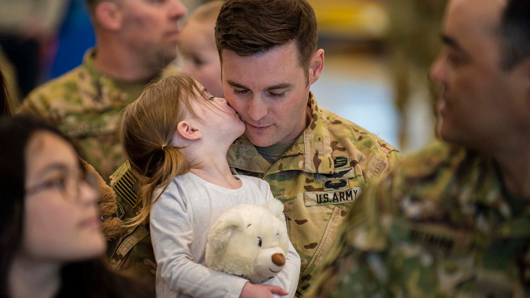 Soldier with daughter
