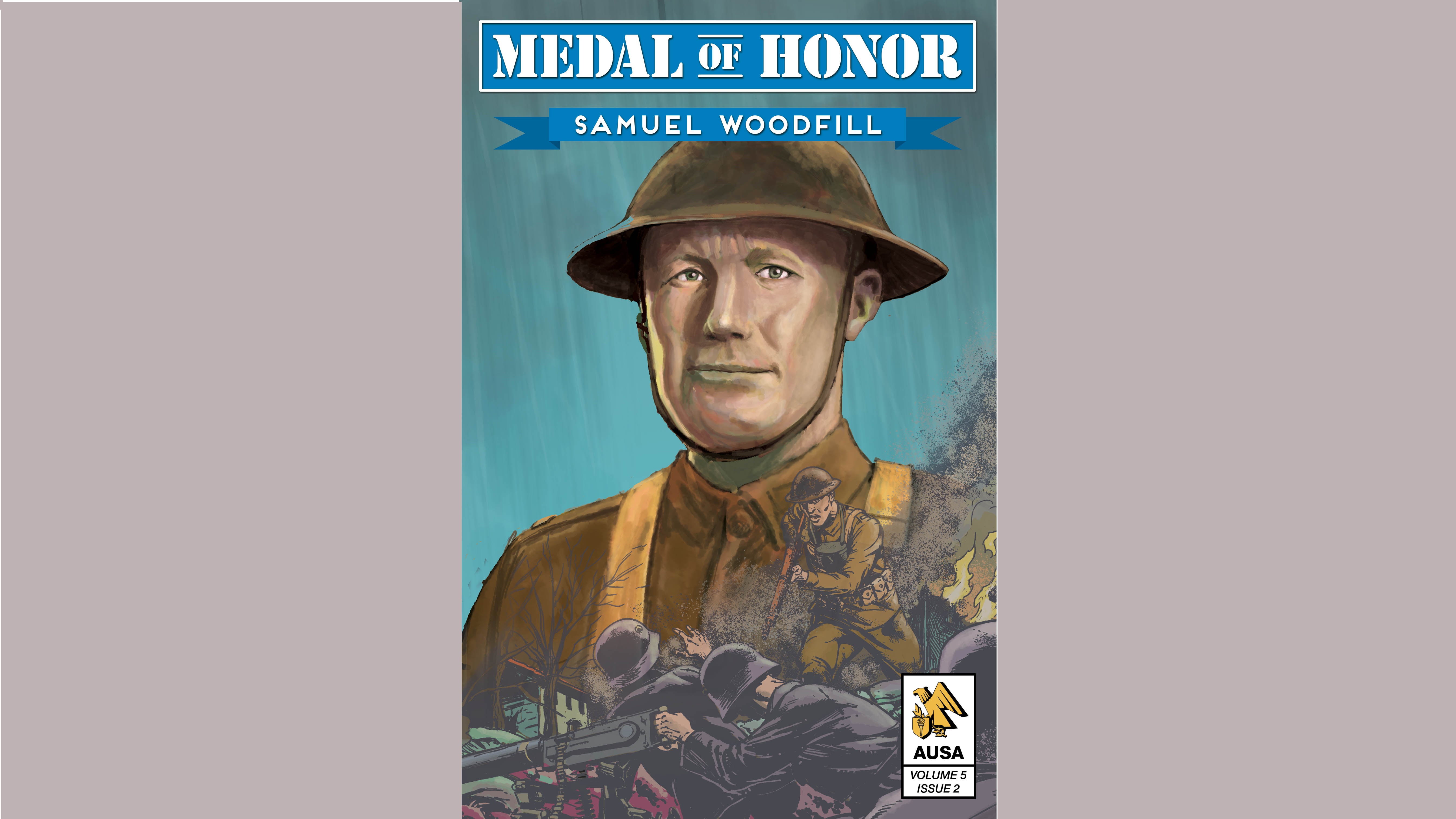 Cover image of the AUSA graphic novel on Samuel Woodfill.