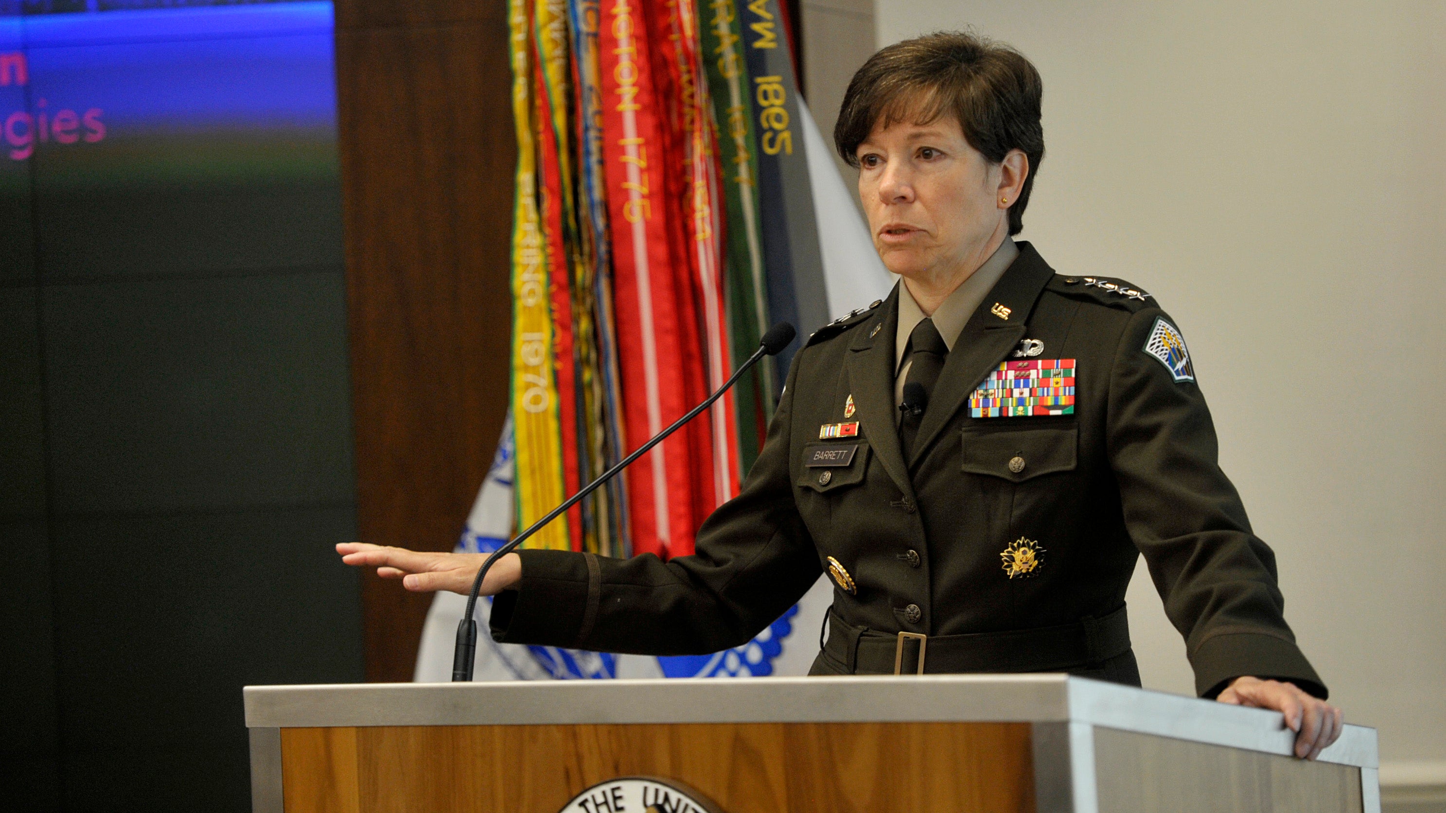 Lt. Gen. Maria Barrett speak at AUSA Hot Topic event