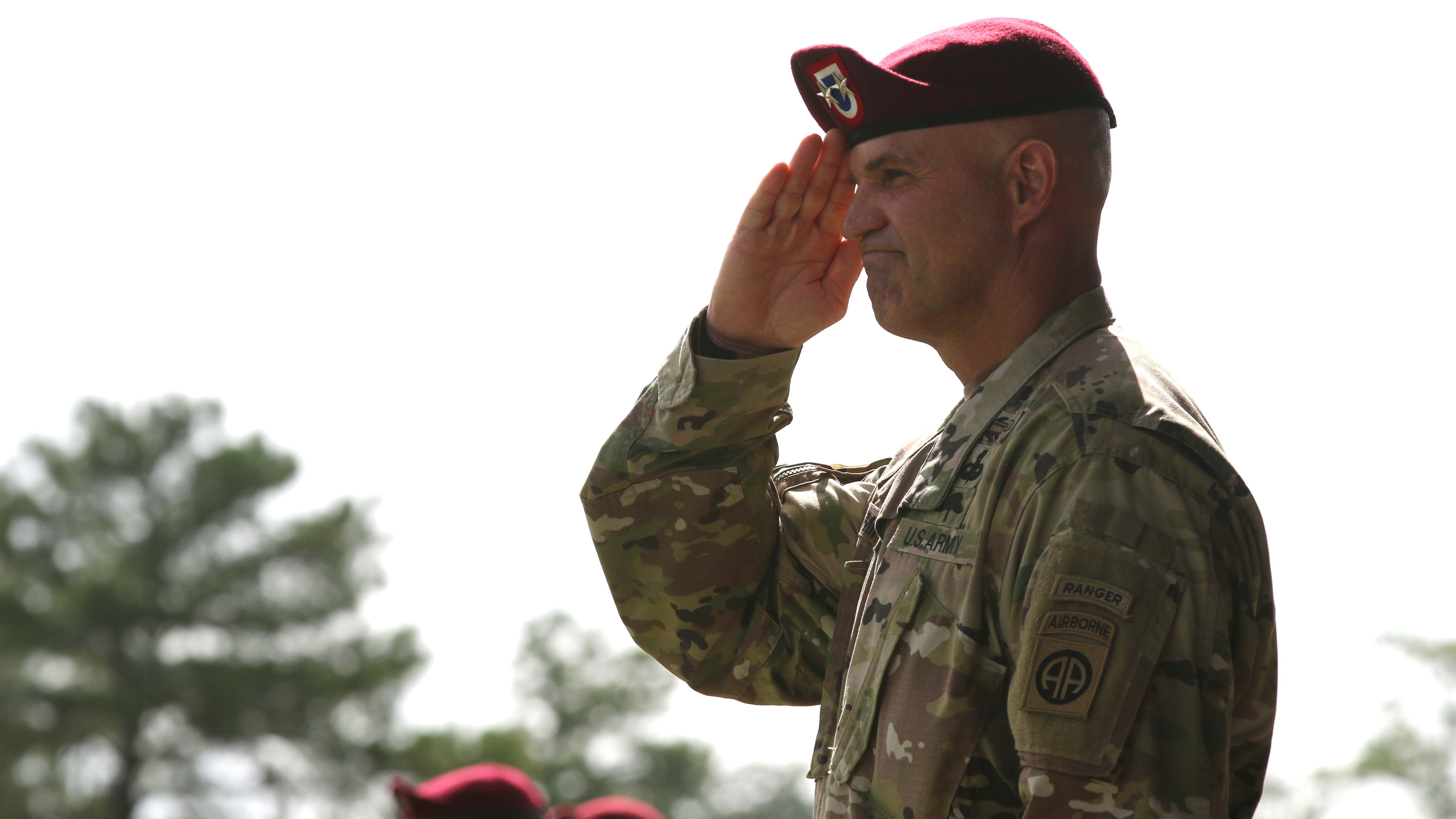 Lt. Gen. James Mingus salutes