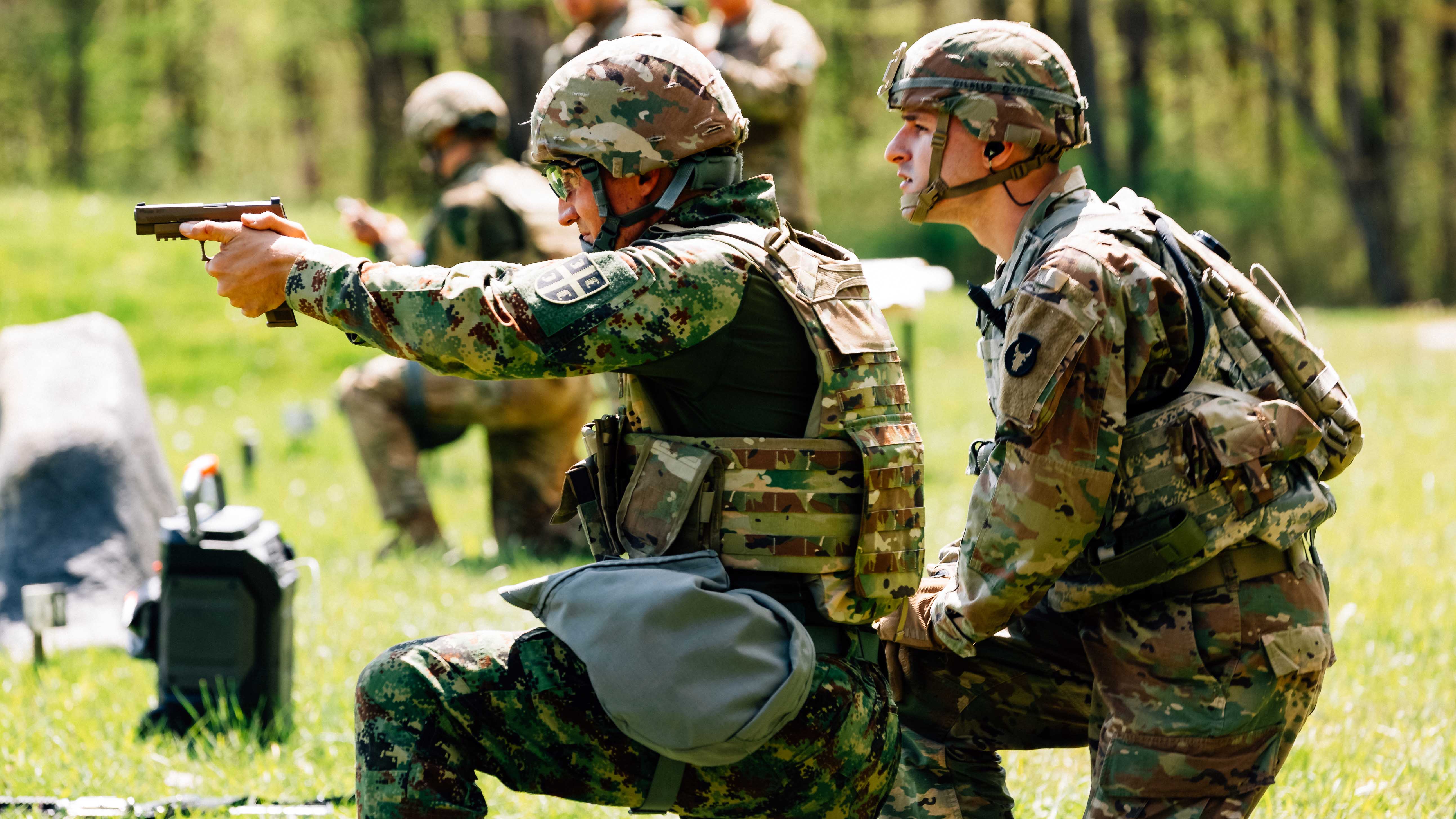 Serbian and US soldiers compete at the Region IV Best Warrior Competition