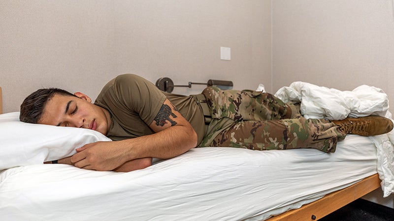 Soldier participating in Army sleep study