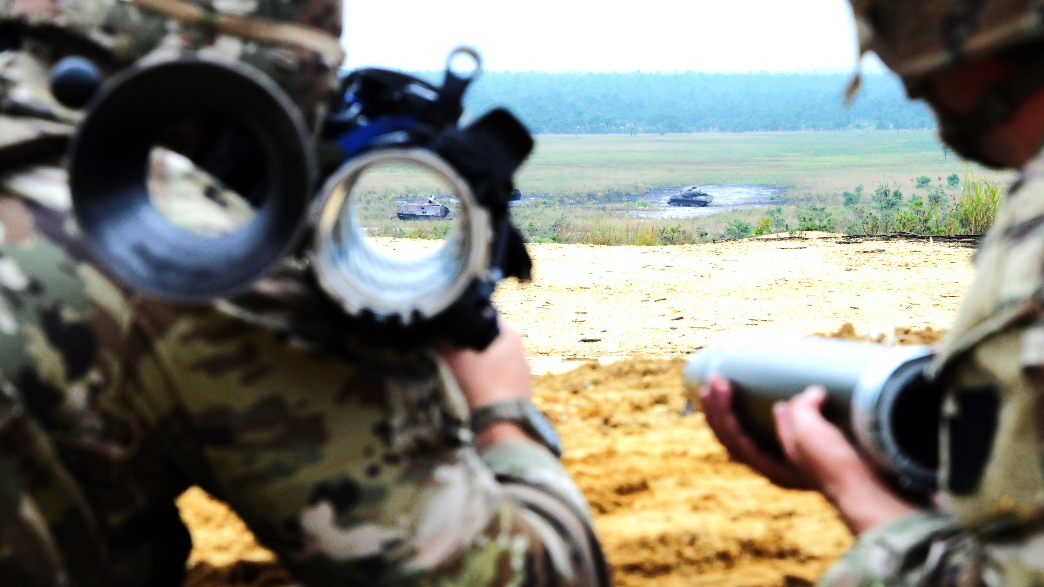 Soldiers of the 1 BN 175 INF Battalion Received training from instructors on range 59C at Fort Dix in New Jersey with the Gustav Recoilless Rifle.