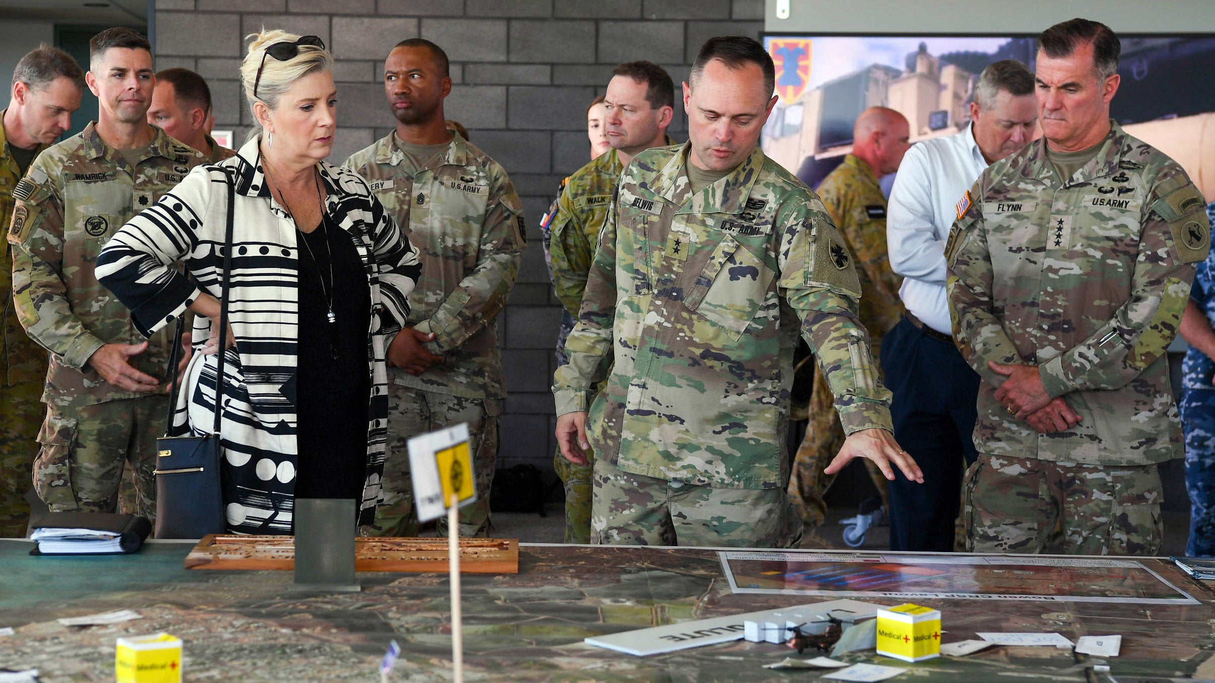 Secretary of the Army Wormuth speaks with soldiers