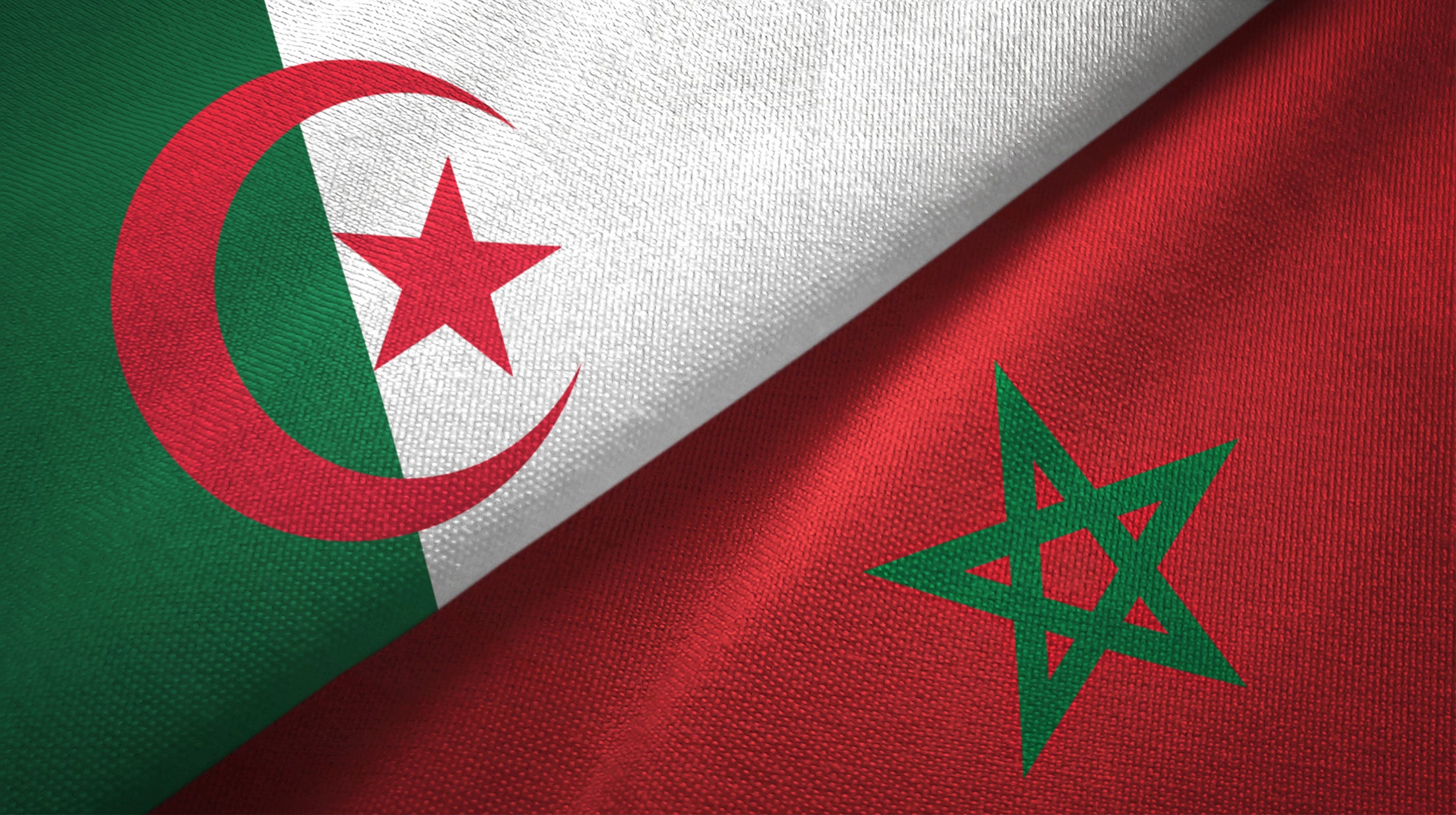 Algeria and Morocco flags together