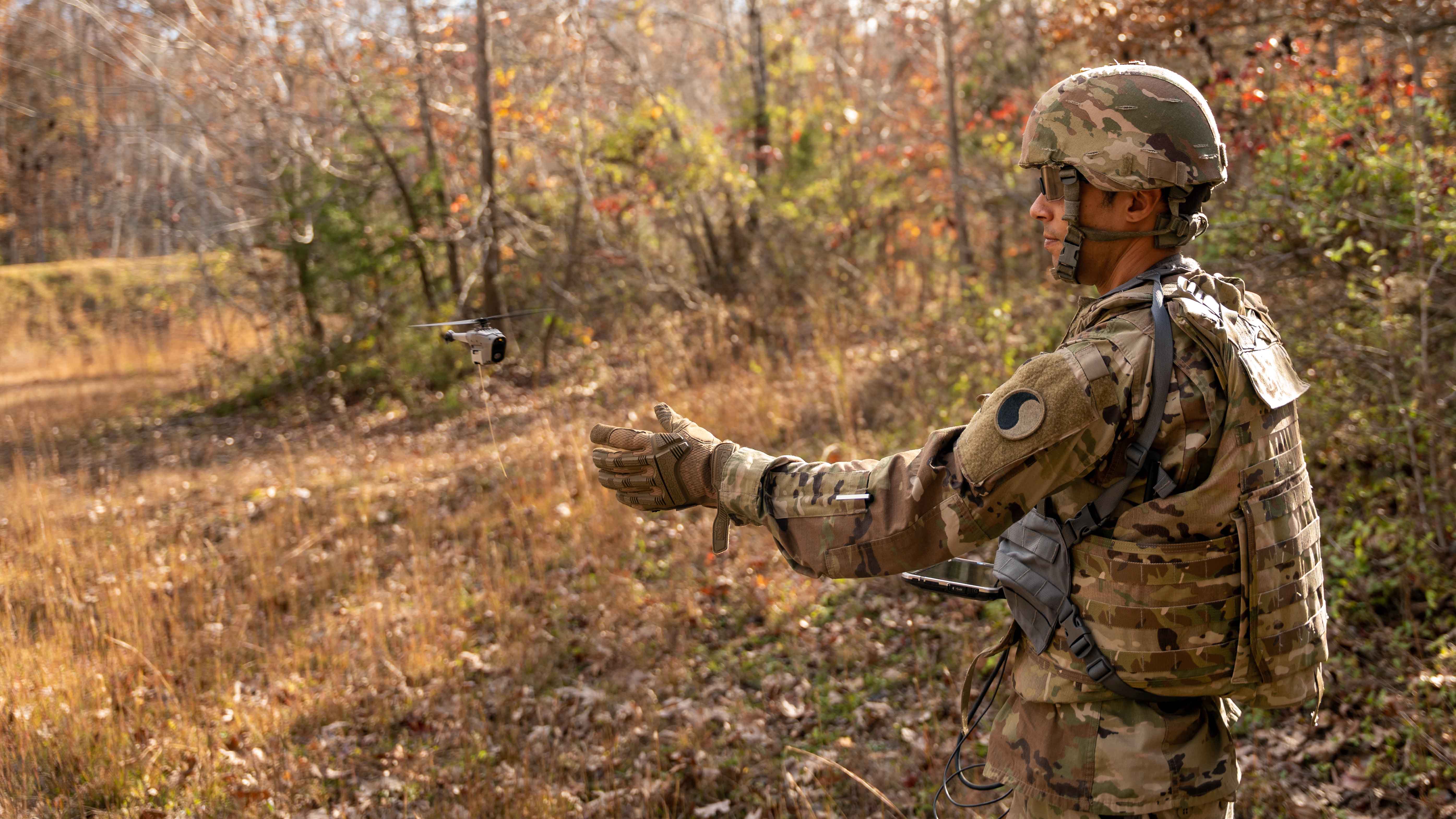 Soldier releasing sensor on battlefield