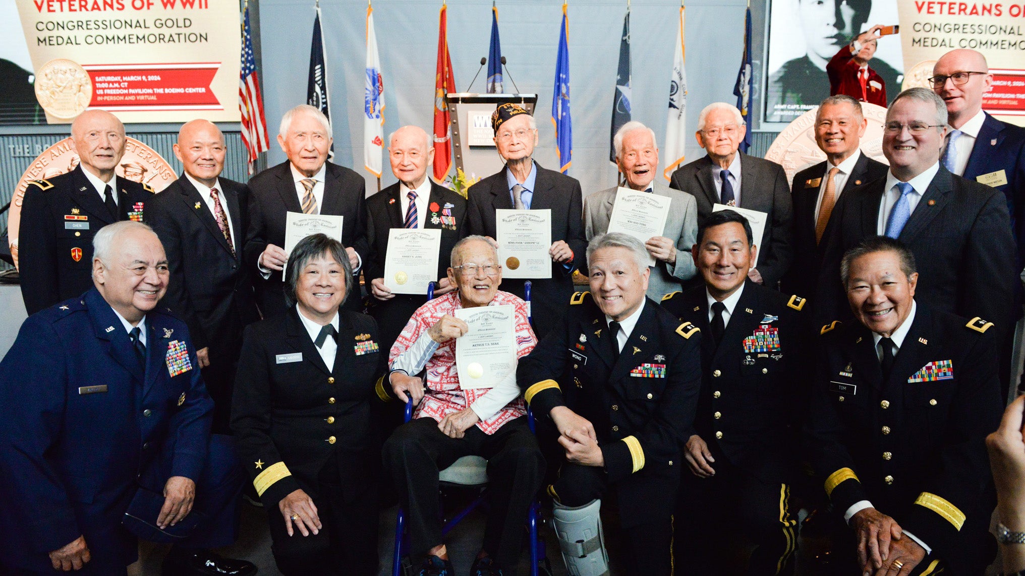 six Chinese American veterans were honored March 9 with the Congressional Gold Medal