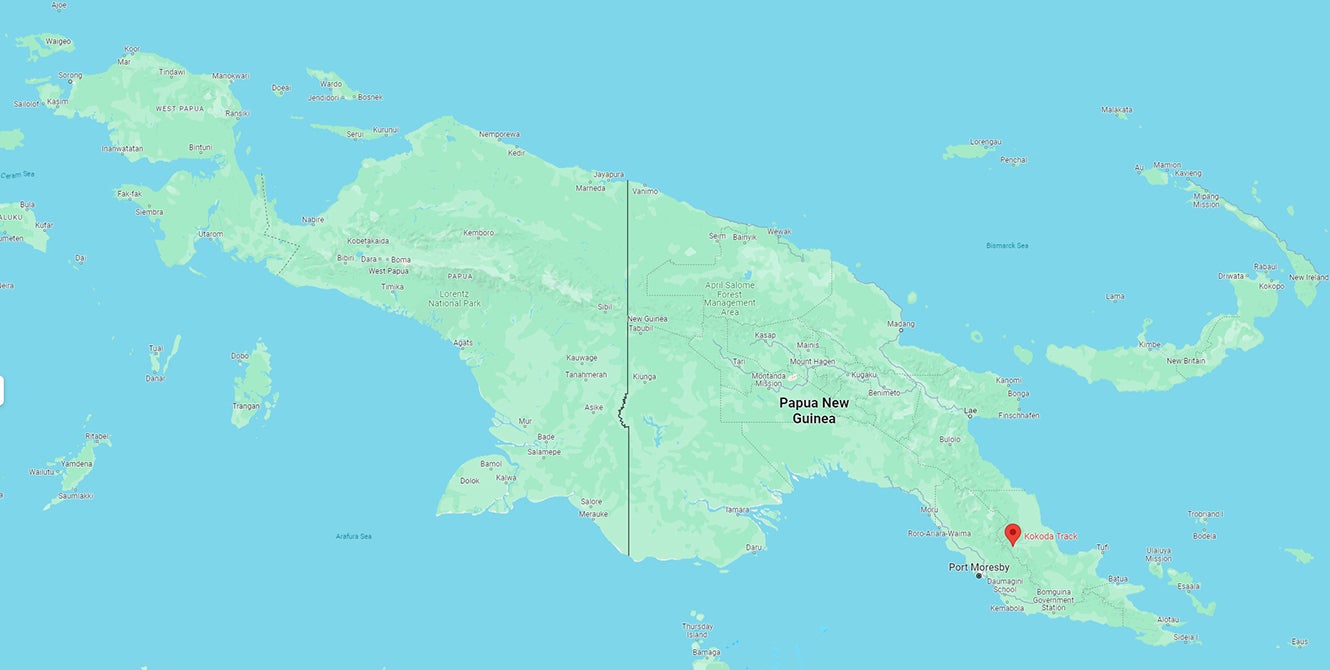Political map of New Guinea island