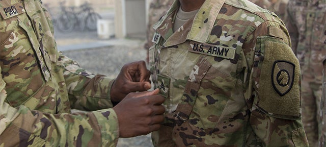 Image of Soldier Being Promoted