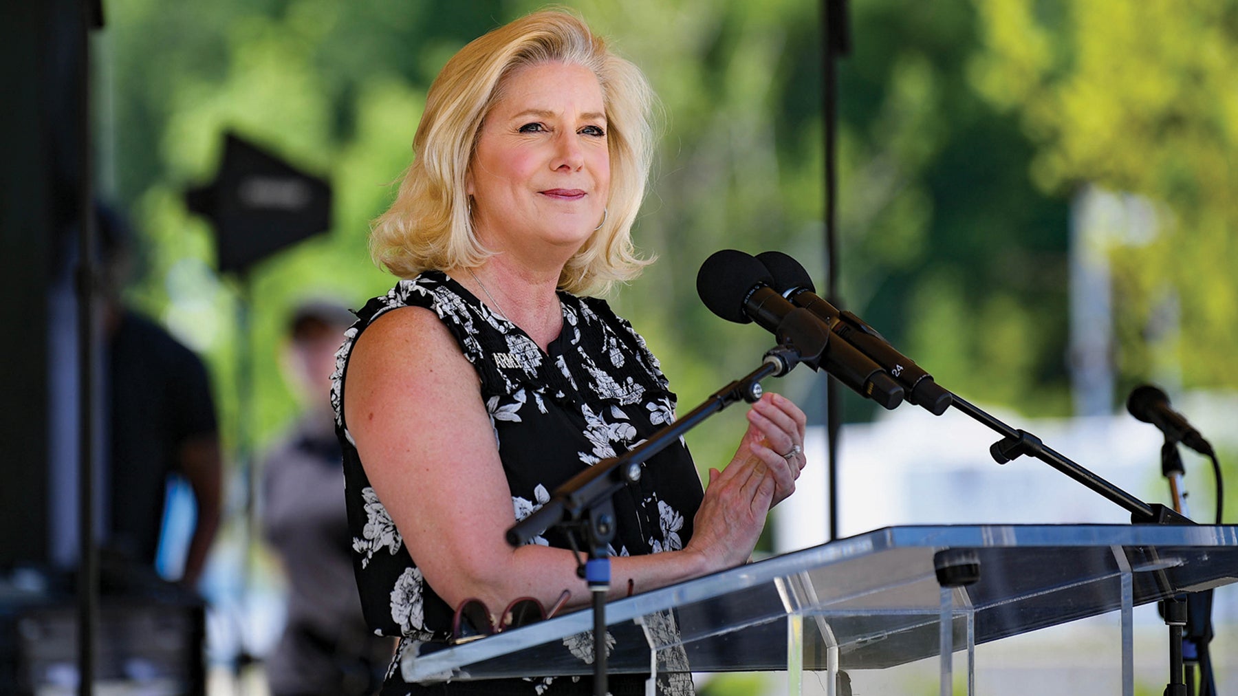 Army Secretary Christine Wormuth speaks at the Army Birthday Festival at the National Museum of the United States Army, Fort Belvoir, Virginia.(Credit: U.S. Army/Sgt. David Resnick)