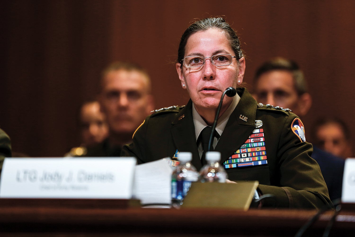 U.S. Army Reserve Chief Lt. Gen. Jody Daniels testifies before a Senate subcommittee in Washington, D.C. (Credit: Army National Guard/Sgt. 1st Class Zach Sheely)