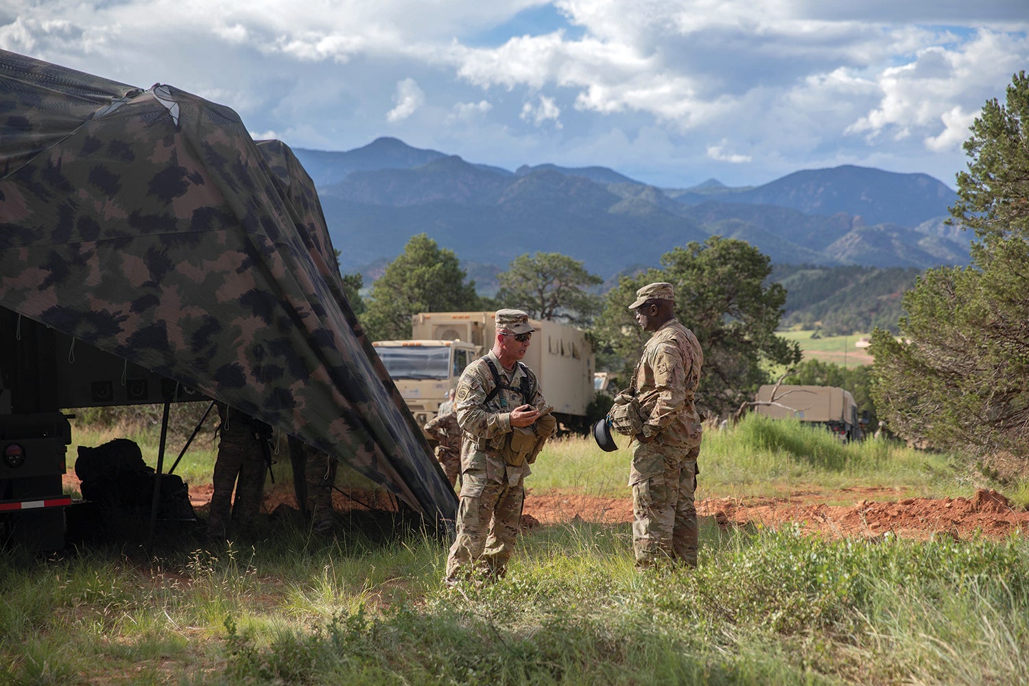 Soldiers work together during a command post exercise at Fort Carson, Colorado. (Credit: U.S. Army/Spc. Joshua Zayas)