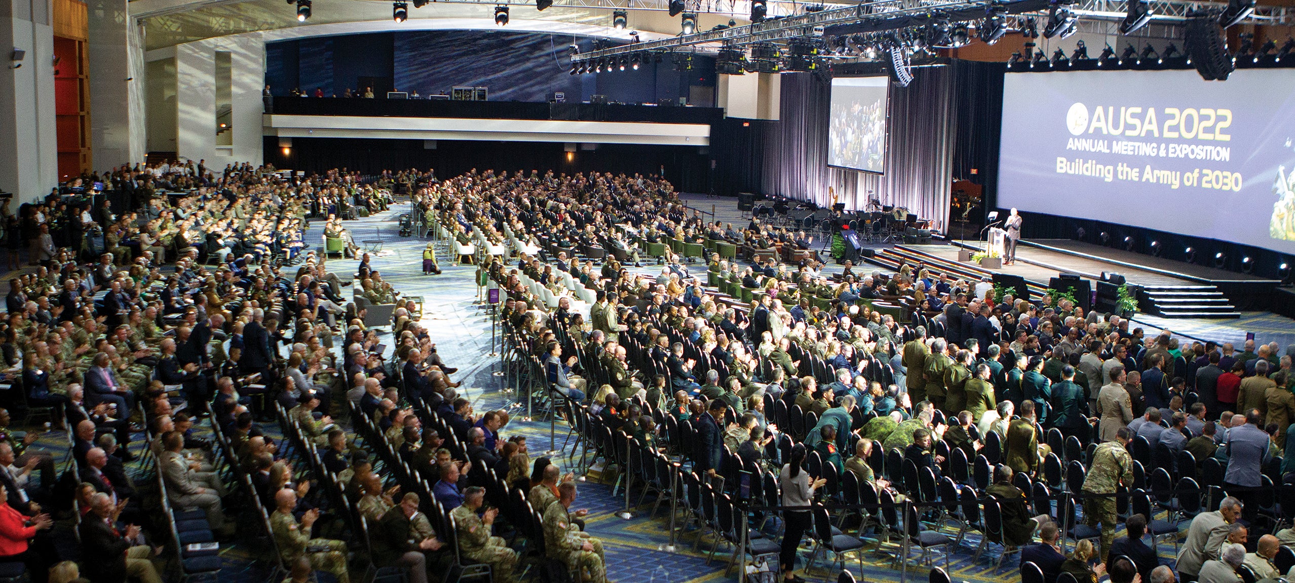 Retired Gen. Bob Brown, president and CEO of the Association of the U.S. Army, speaks during the opening ceremony of the 2022 AUSA Annual Meeting and Exposition in Washington, D.C. (Credit: U.S. Army Reserve/Staff Sgt. Chris Jackson)