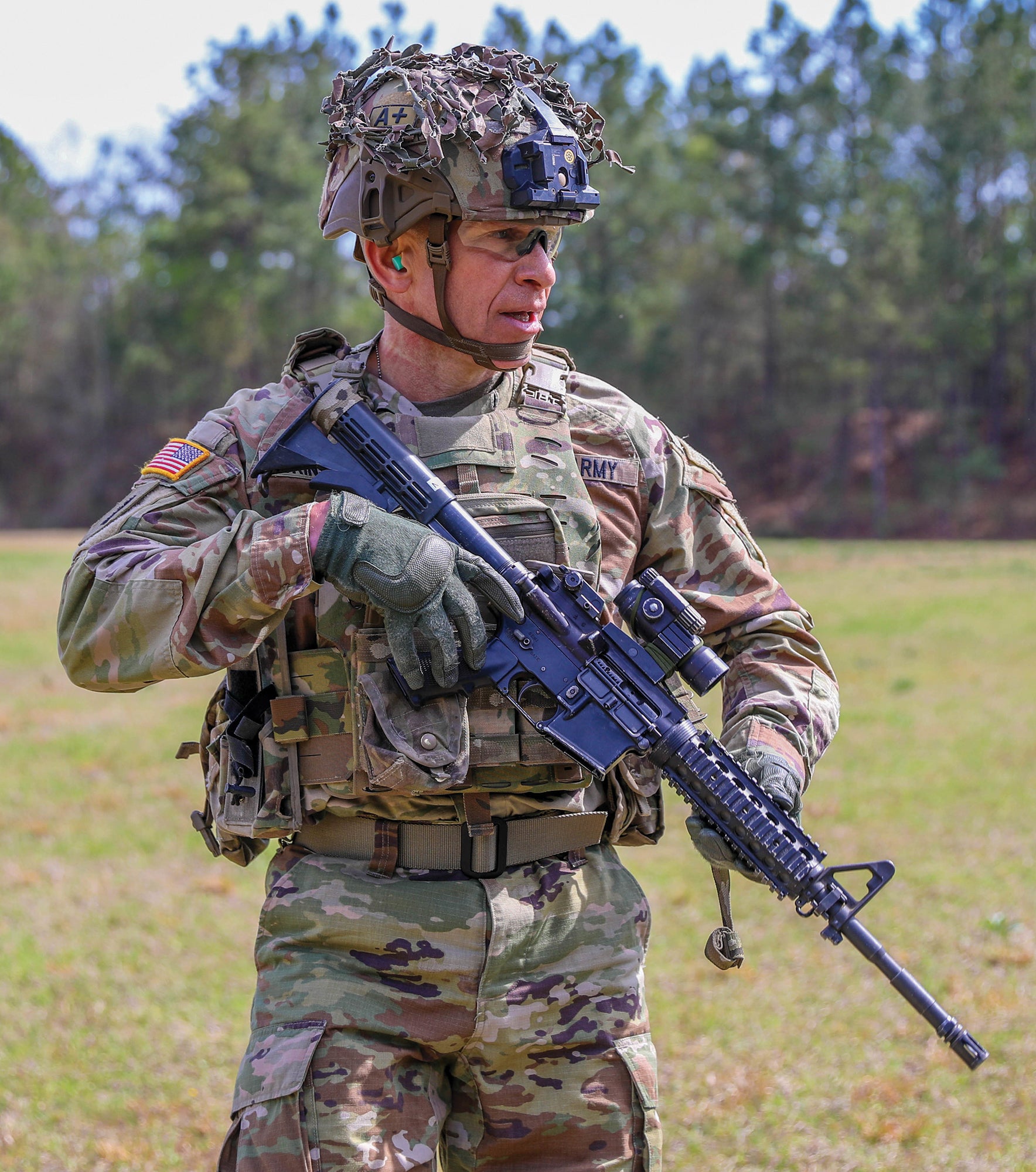 Sgt. Maj. of the Army Michael Grinston on the range at Fort Bragg, North Carolina. (Credit: U.S. Army/ Pfc. Lilliana Fraser)