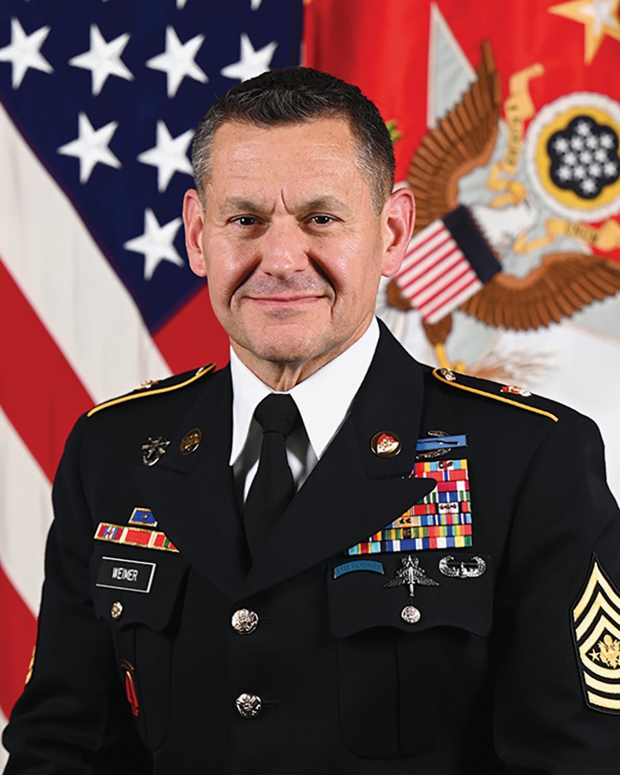 Sgt. Maj. of the Army Michael Weimer’s official Army portrait. (Credit: U.S. Army)