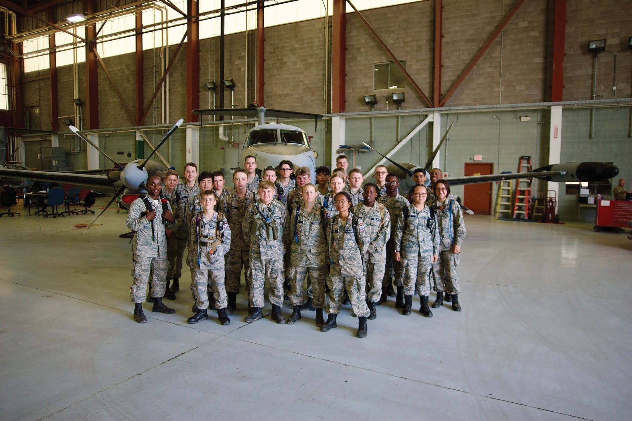 Civil Air Patrol cadets visit Sierra Municipal Vista Airport, Arizona, to learn about different types of aircraft. (Credit: Civil Air Patrol/2nd Lt. Mitch Smith)