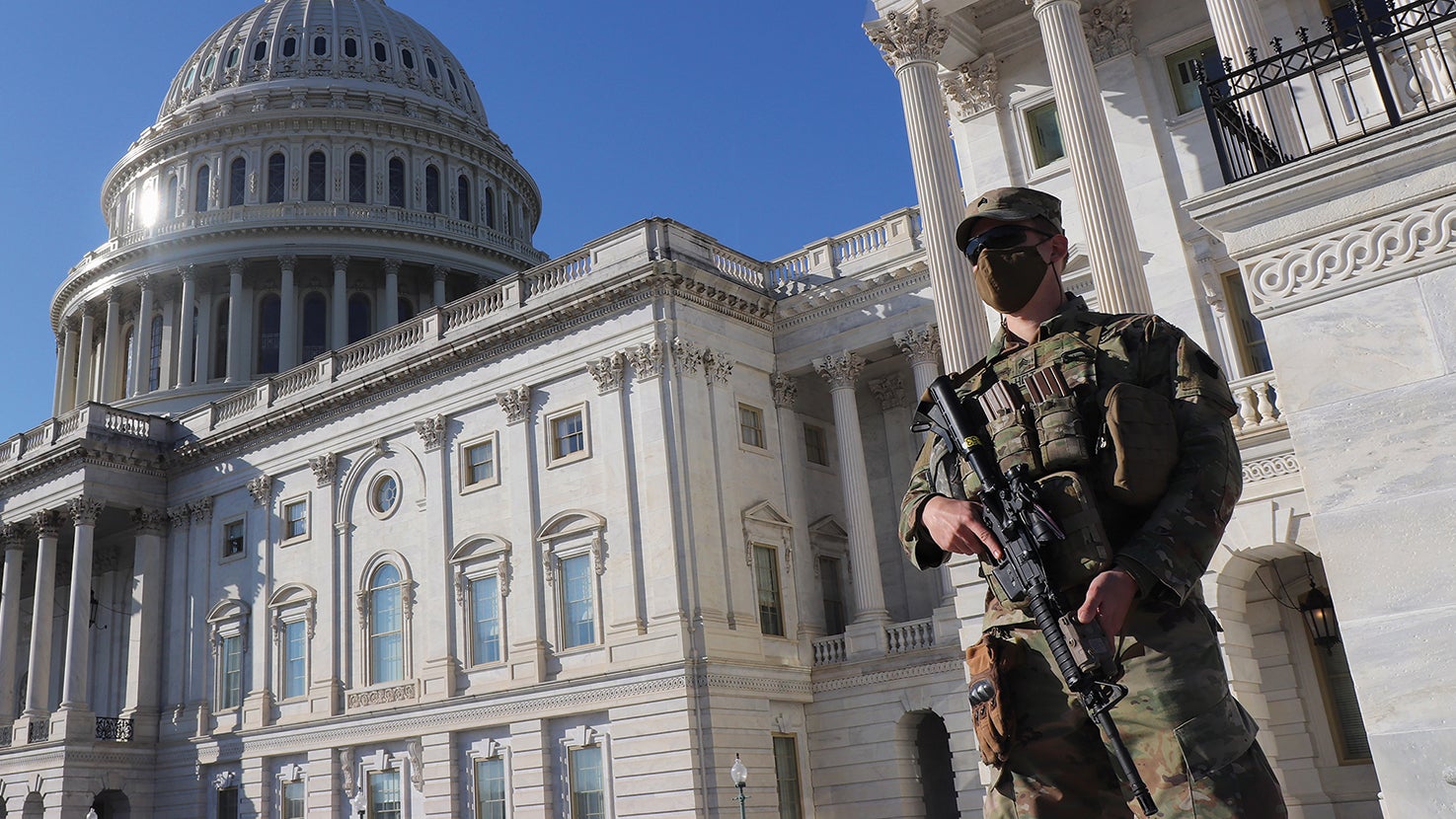 Soldier guarding Capitol