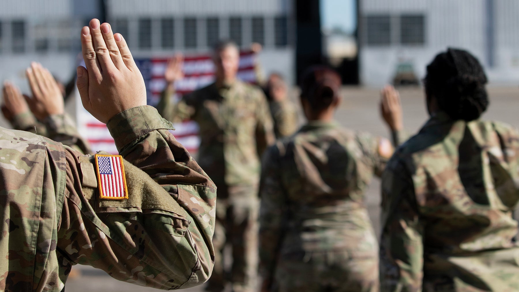 Soldier taking oath