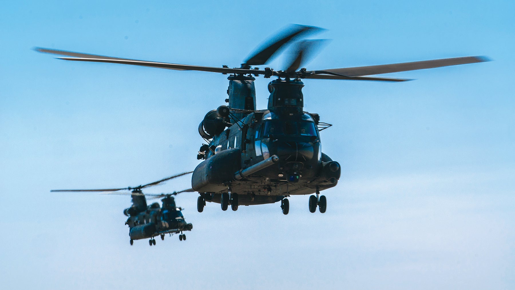 two helicopters