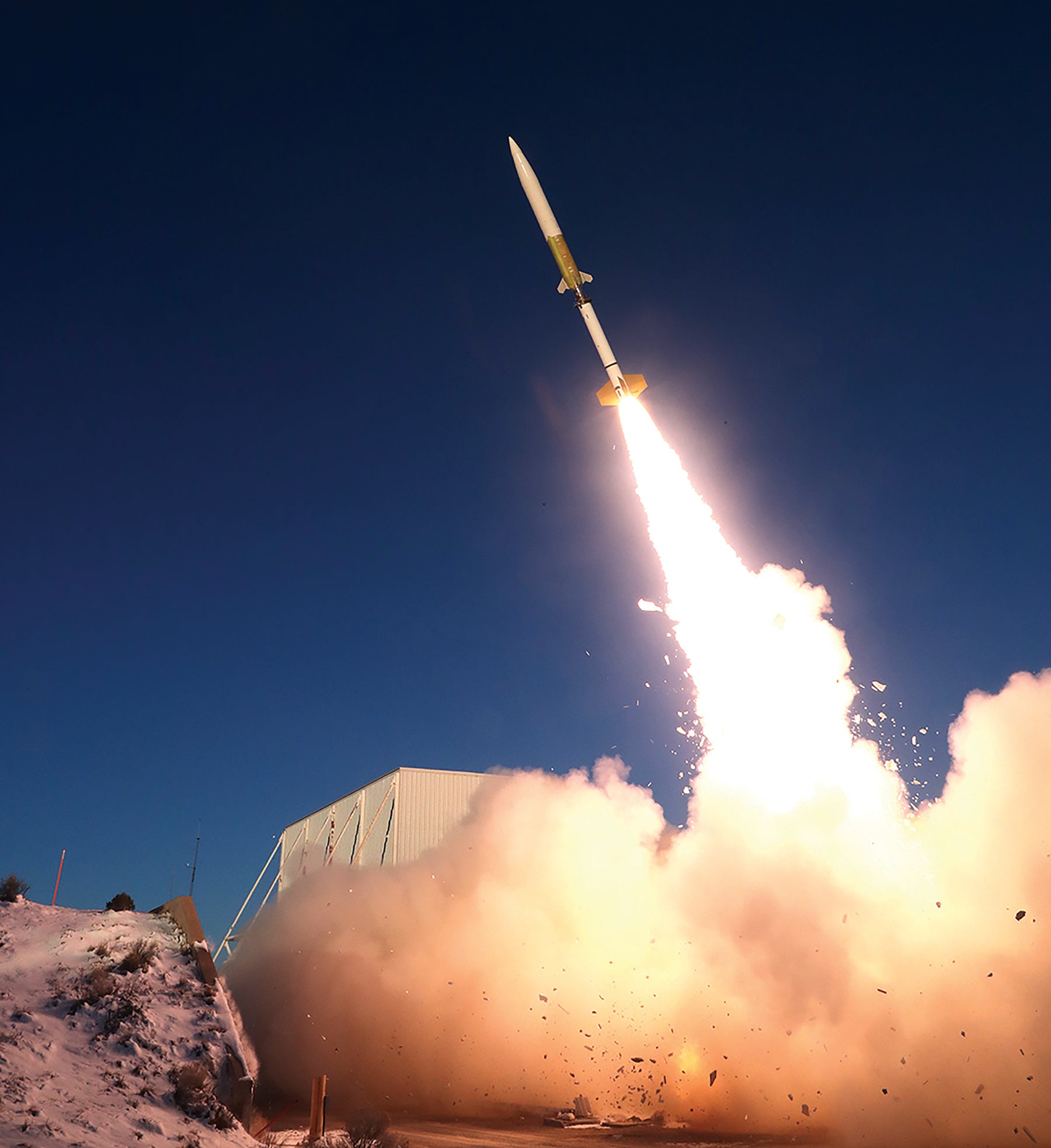 The command launches a Black Dagger target during missile defense testing at Fort Wingate, New Mexico. (Credit: U.S. Army/Jason Cutshaw)