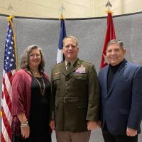 MG & Mrs. Aris with AUSA  Texas Capital Area Chapter President, COL (Ret) Garry D. Patterson