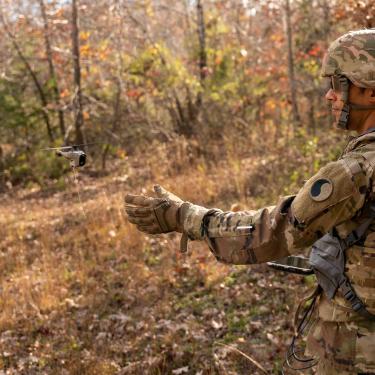 Soldier releasing sensor on battlefield