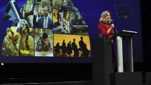 Army Secretary Christine Wormuth delivers the keynote speech at the 2021 AUSA Annual Meeting and Exposition in October. (Credit: AUSA/Carol Guzy)