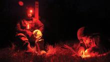 U.S. Army Reserve soldiers work on night land navigation during an Expert Field Medical Badge event at Fort McCoy, Wisconsin. (Credit: U.S. Army/Sgt. 1st Class Kenneth Scott)