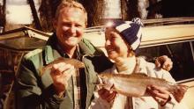 Harold ‘Hal’ and Julia ‘Julie’ Compton Moore show off their catches in May 1980 at Dome Lake, Colorado. (Credit: Courtesy photo)