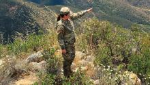 Kentucky National Guard Maj. Tina Strobel tours a U.S. Border Patrol site in California in 2022. (Credit: U.S. Army/Lt. Katherine Kinnaman)
